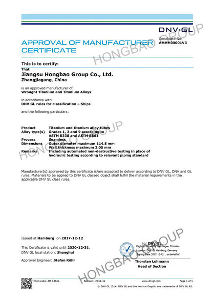 Chiny Jiangsu Hongbao Group Co., Ltd. Certyfikaty